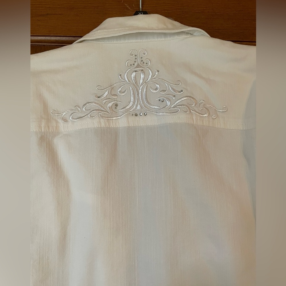 JM Collection white Jean jacket Size 18 - Picture 3 of 5